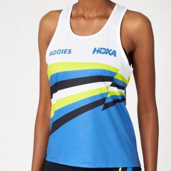 Hoka Tops - Womens HOKA One Elite Micro-Perforated Aggies Run Club Running Race Singlet NWT